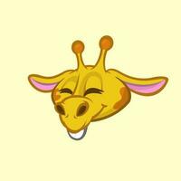 tekenfilm giraffe lachend. vector. illustratie van giraffe hoofd icoon vector