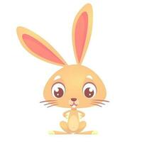schattig tekenfilm konijn. boerderij dieren. vector illustratie van een glimlachen konijn