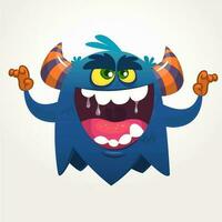 boos tekenfilm zwart monster schermafbeelding. schreeuwen boos monster uitdrukking. halloween vector illustratie