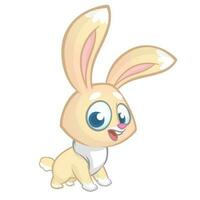 gelukkig konijn tekenfilm geïsoleerd Aan wit achtergrond. vector illustratie van een schattig konijn.
