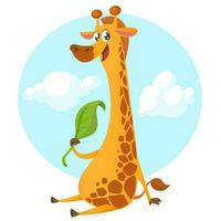 tekenfilm grappig giraffe. vector illustratie van Afrikaanse savanne giraffe