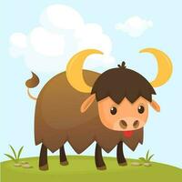 vector illustratie van tekenfilm buffel