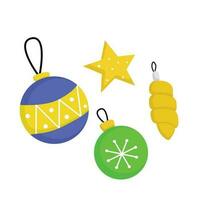 Kerstmis ornament accessoires decoratie tekenfilm illustratie vector clip art sticker