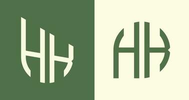 creatief gemakkelijk eerste brieven hk logo ontwerpen bundel. vector