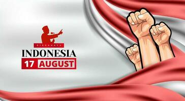 Indonesië onafhankelijkheid dag met patriottisch held vector achtergrond