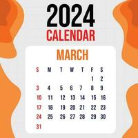 kalender 2024 kleurrijk sjabloon ontwerp vector