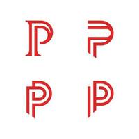 brief p logo vector sjabloon