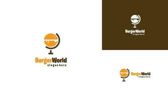 wereld Hamburger logo ontwerp modern concept vector