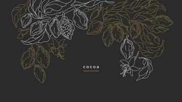 cacao boom, Boon, plantage. Ecuador chocola vector