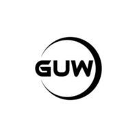 guw logo ontwerp, inspiratie voor een uniek identiteit. modern elegantie en creatief ontwerp. watermerk uw succes met de opvallend deze logo. vector
