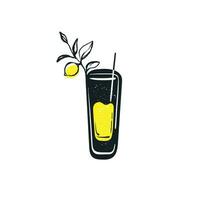 tekening glas van limonade. vector symbool. citrus
