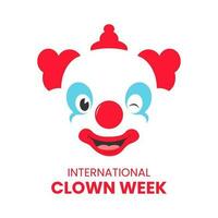 vector grafisch van clown gezicht tekenfilm mooi zo voor Internationale clown week viering