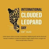 vector grafisch van voor de helft luipaard hoofd illustratie met kopiëren ruimte Oppervlakte geschikt voor Internationale bewolkt luipaard dag viering