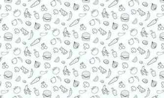 hand- getrokken naadloos patroon van groenten. vector illustratie. vrij vector