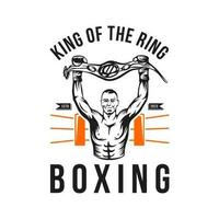 winnaar in boksen ring logo ontwerp premie vector
