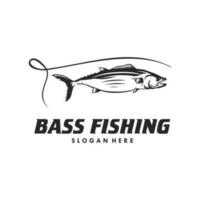 bas visvangst logo ontwerp sjabloon vector