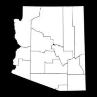 Arizona staat kaart met provincies. vector illustratie.