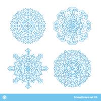 Sneeuwvlok vector symbolen, kerst sneeuw pictogrammen instellen