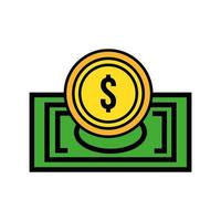 rekening en muntgeld dollars coin vector