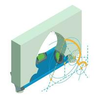 wederopbouw icoon isometrische vector. boog project en bouw niveau icoon vector