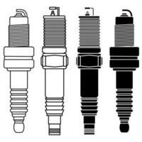 vonk plug icoon vector set. motor ontsteking illustratie teken verzameling. detail symbool of logo.