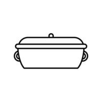 pot icoon vector. keuken illustratie teken. keukengerei symbool. voedsel logo. vector