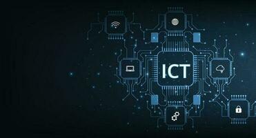 informatie en communicatie technologie ict ontwerp. vector