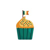 vlag van ierland met cupcake gedetailleerd stijlicoon vector