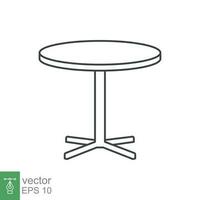 cirkel tafel icoon. gemakkelijk schets stijl. ronde, pictogram, meubilair, kantoor, teken, conferentie, ontmoeting, web, symbool, interieur concept. vector ontwerp illustratie geïsoleerd Aan wit achtergrond. eps 10