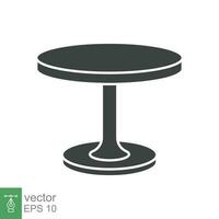 cirkel tafel icoon. gemakkelijk solide stijl. ronde, pictogram, meubilair, kantoor, teken, conferentie, ontmoeting, web, symbool, interieur concept. vector ontwerp illustratie geïsoleerd Aan wit achtergrond. eps 10