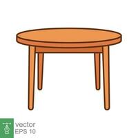 cirkel tafel icoon. gemakkelijk gevulde schets stijl. ronde, pictogram, meubilair, kantoor, teken, conferentie, ontmoeting, web, interieur concept. vector ontwerp illustratie geïsoleerd Aan wit achtergrond. eps 10