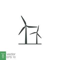 wind macht icoon. gemakkelijk solide stijl. molen, silhouet, boerderij, pictogram, wiel, stroom, technologie, toren, stroom, energie alternatief concept. vector illustratie geïsoleerd Aan wit achtergrond eps 10