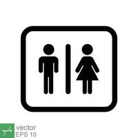 mannetje en vrouw toilet icoon. gemakkelijk solide stijl. badkamer, wasruimte, toilet, Heren, Dames, unisex concept. glyph vector illustratie geïsoleerd Aan wit achtergrond. eps 10.