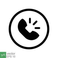 telefoontje icoon. gemakkelijk solide stijl. telefoon, hotline, 911, cirkel, pictogram, telefoon, communicatie concept. glyph vector illustratie geïsoleerd Aan wit achtergrond. eps 10.