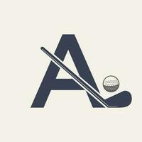 brief een hockey toernooi logo. ijs hockey insigne logo sjabloon vector