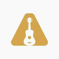 brief een gitaar logo. gitarist logo concept met gitaar icoon. festival en muziek- symbool vector