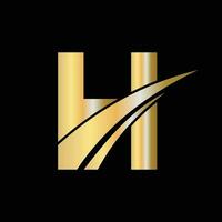eerste h brief logo ontwerp symbool. brief h logotype teken sjabloon vector