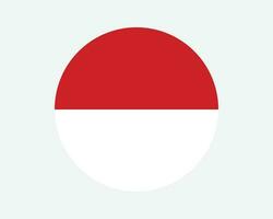 Monaco ronde land vlag. monacan cirkel nationaal vlag. vorstendom van Monaco circulaire vorm knop spandoek. eps vector illustratie.