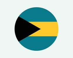 de Bahamas ronde land vlag. circulaire Bahamiaans nationaal vlag. Gemenebest van de Bahamas cirkel vorm knop spandoek. eps vector illustratie.