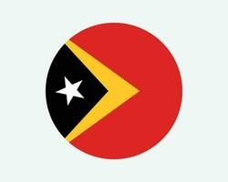 oosten- Timor ronde land vlag. oosten- timorees cirkel nationaal vlag. democratisch republiek van Oost-Timor circulaire vorm knop spandoek. eps vector illustratie.