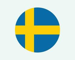 Zweden ronde land vlag. Zweeds cirkel nationaal vlag. koninkrijk van Zweden circulaire vorm knop spandoek. eps vector illustratie.