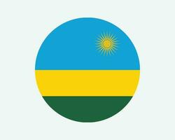 rwanda ronde land vlag. rwandees cirkel nationaal vlag. republiek van rwanda circulaire vorm knop spandoek. eps vector illustratie.