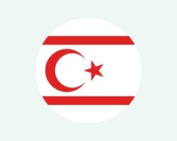 noordelijk Cyprus ronde land vlag. Turks cypriotisch cirkel nationaal vlag. Turks republiek van noordelijk Cyprus circulaire vorm knop spandoek. eps vector illustratie.