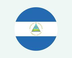 Nicaragua ronde land vlag. Nicaraguaanse cirkel nationaal vlag. republiek van Nicaragua circulaire vorm knop spandoek. eps vector illustratie.