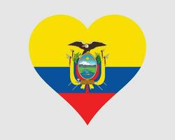 Ecuador hart vlag. Ecuadoriaans liefde vorm land natie nationaal vlag. republiek van Ecuador banier icoon teken symbool. eps vector illustratie.