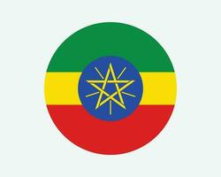 Ethiopië ronde land vlag. circulaire Ethiopisch nationaal vlag. federaal democratisch republiek van Ethiopië cirkel vorm knop spandoek. eps vector illustratie.