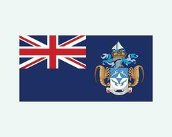 de vlag van tristan da cunha. Tristaanse banier geïsoleerd Aan een wit achtergrond. Brits overzee gebied bot. eps vector illustratie.