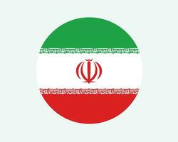 ik rende ronde land vlag. Iraans cirkel nationaal vlag. Islamitisch republiek van ik rende circulaire vorm knop spandoek. eps vector illustratie.