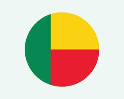 Benin ronde land vlag. circulaire beninees nationaal vlag. republiek van Benin cirkel vorm knop spandoek. eps vector illustratie.