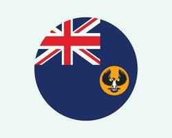 zuiden Australië ronde vlag. za, Australië cirkel vlag. Australisch staat circulaire vorm knop spandoek. eps vector illustratie.